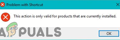 This Action is Only Valid for Products That are Currently Installed