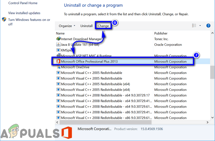 Microsoft Office Change Programme hinzufügen oder entfernen