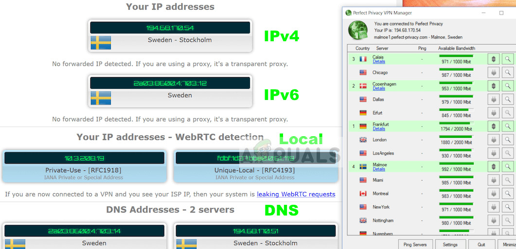 Testen auf VPN-Lecks