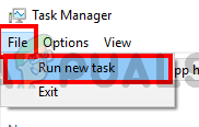 Select file then select run new task