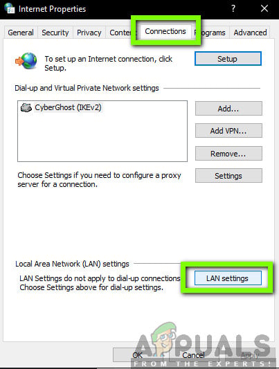 LAN Settings - Windows 10