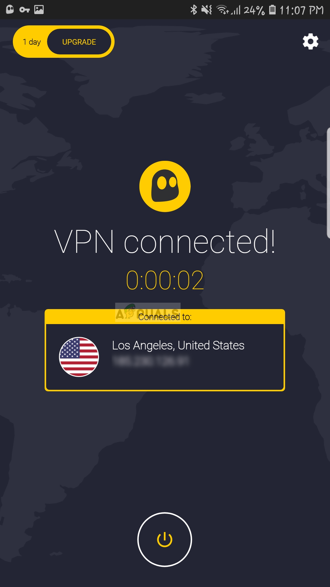 VPN connected - CyberGhost