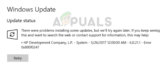 Fix Windows Update Error Code 0x800f0247 - 90