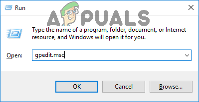 gpedit.msc in run dialog windows 10