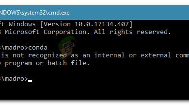 Conda is not recognised as an internal or exteranl command, operable program or batch file.