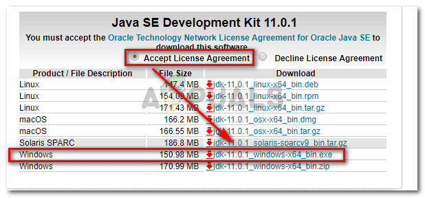 Downloading the JDK installer