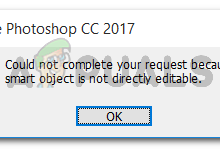 Could not complete your request because the smart object is not directly editable