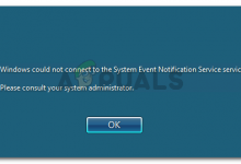 Windows could not connect to the System Event Notification Service