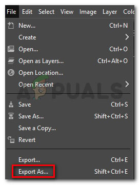 Go to File > Export As