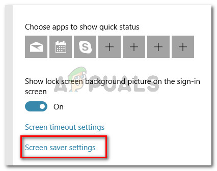 in the Lock screen menu, click on Screen saver settings