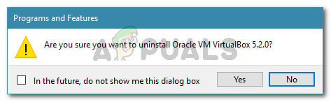 Confirming the installation of Oracle VM VirtualBox 