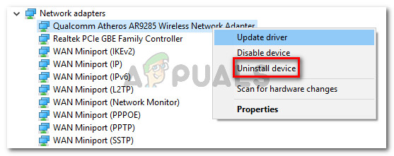 Uninstalling your Wireless Network Adapter driver