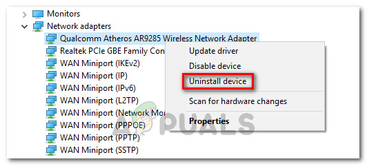 Uninstalling the Wireless adapter driver