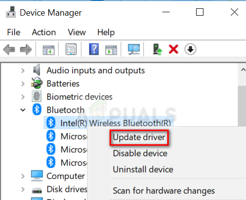 Updating the Bluetooth wireless driver