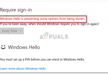 Windows Hello is preventing some options from being shown