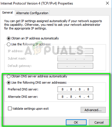 Changing DNS settings