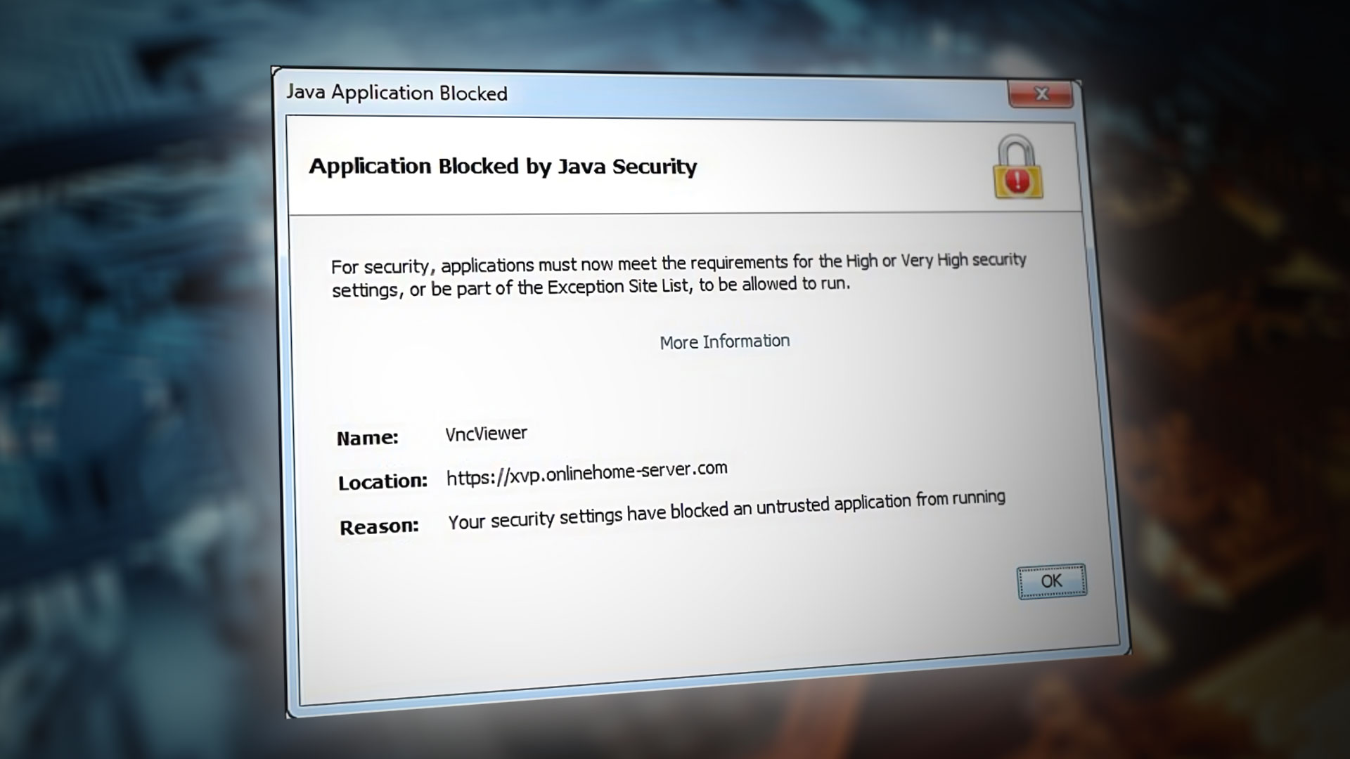 Application Blocked by JAVA Security