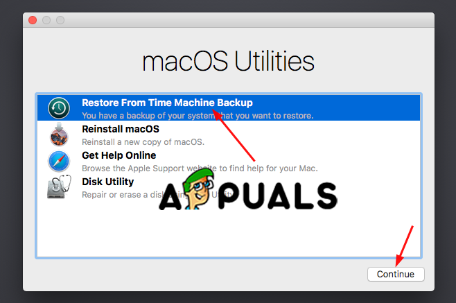 Restore From Time Machine Backup