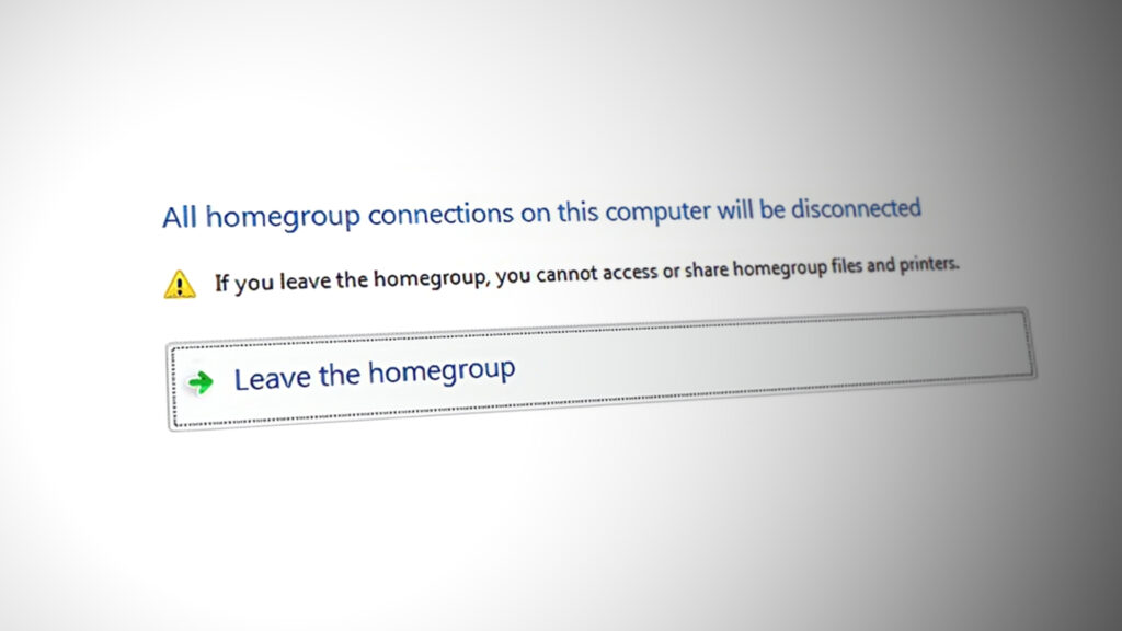 Windows Couldn’t Remove your Computer from Homegroup