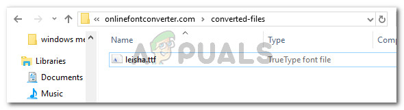 Open the font from the converted-files folder