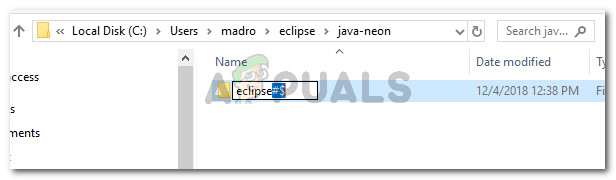 Deleting the special characters from the location of Eclipse