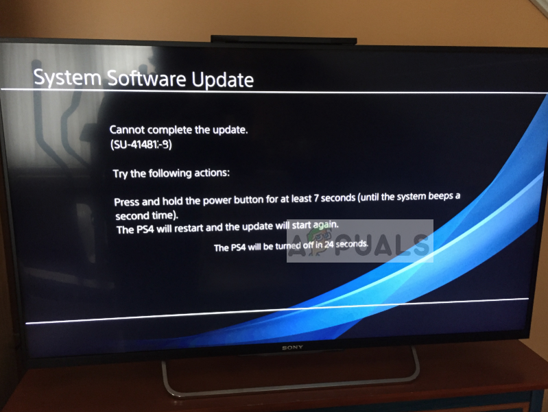 en lille Anholdelse vælge Fix: Cannot Complete the Update Error SU-42481-9 on PS4