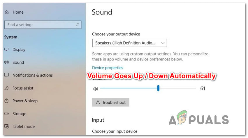 windows 10 sound goes up and down