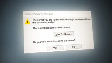 Server you are connected is using security certificate