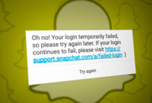 Snapchat Login Temporarily Failed