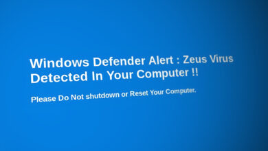 Windows Defender Detected Zeus Virus on Your Computer
