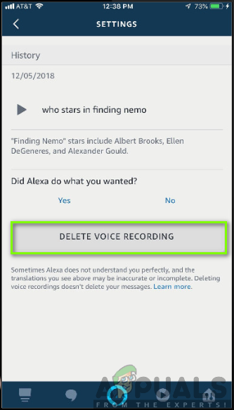 delete voice recording
