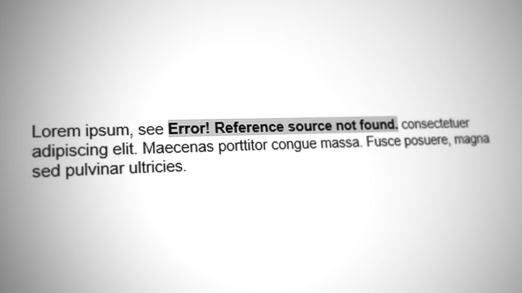 Office Error ‘Reference Source Not Found’