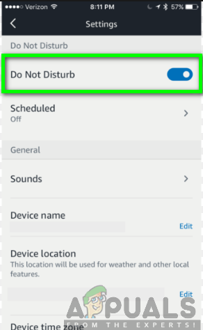 Turning off the Do Not Disturb Mode