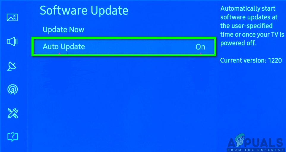Turning on the Auto Update feature