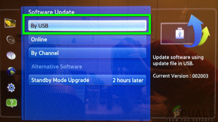 Updating the software using a USB drive(samsung)