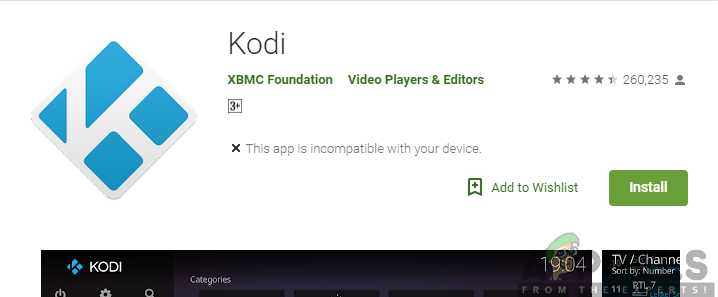 Installing Kodi from the Google Play Store