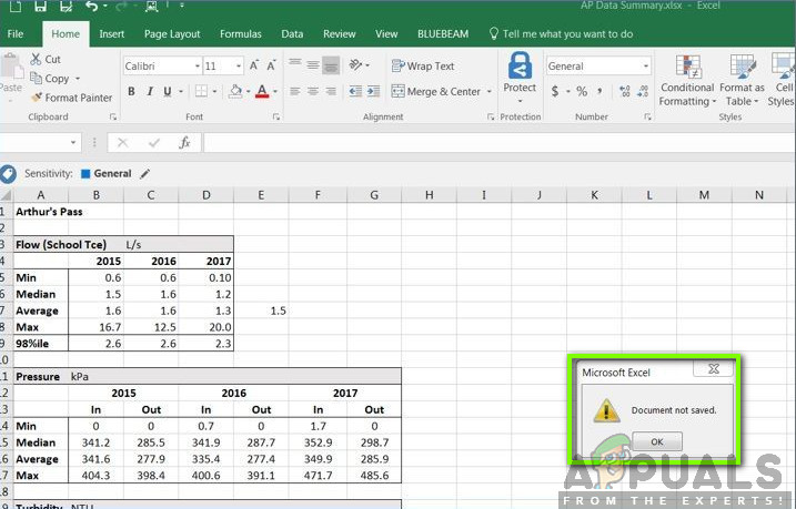 How to Fix Excel Document not Saved