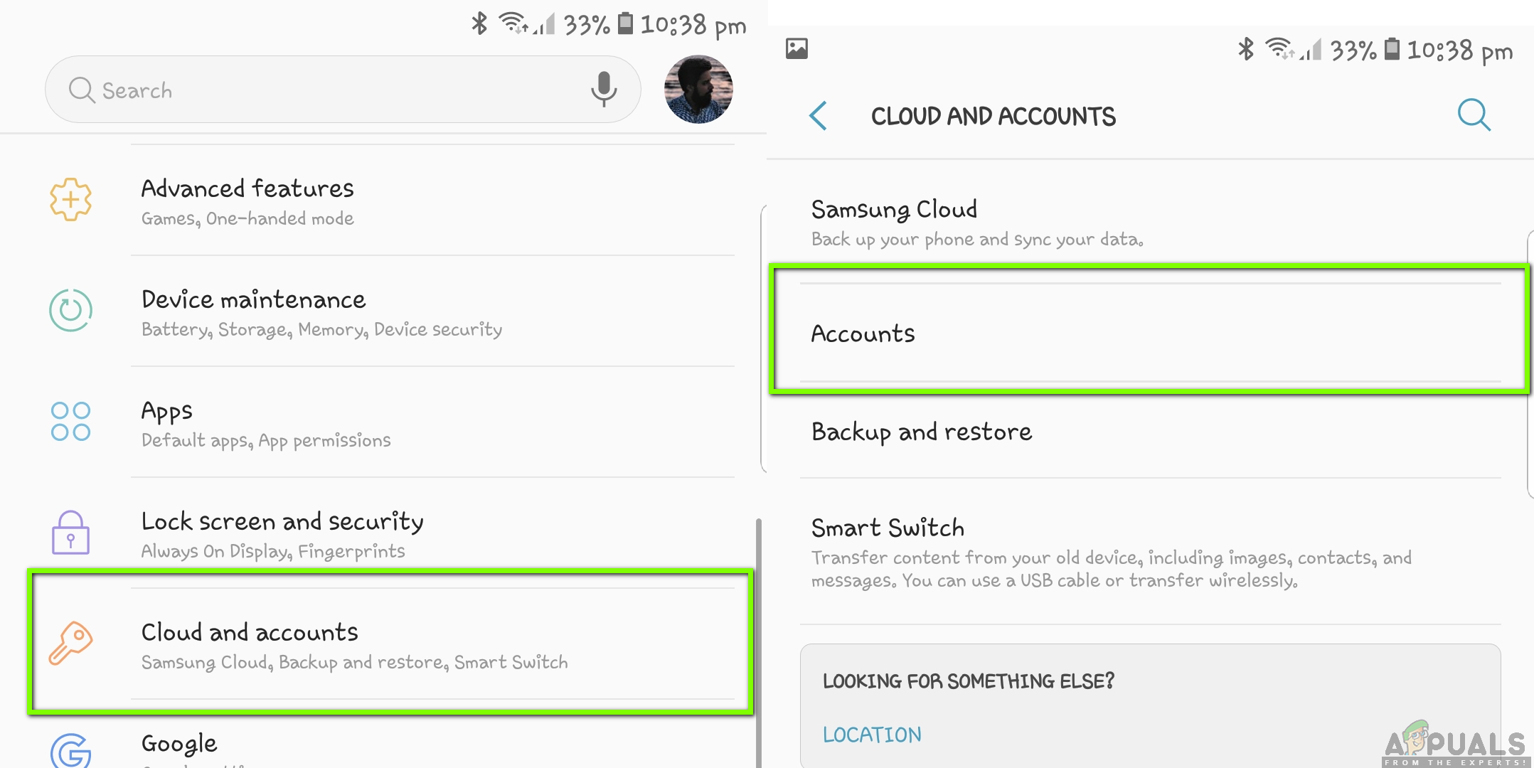 Opening Accounts - Cloud and Accounts Settings in Android