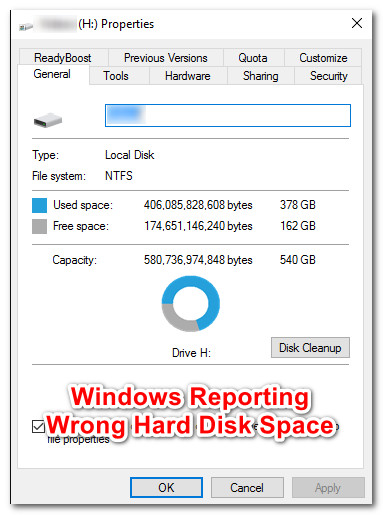 Windows Reporting Wrong Hard Free Space - Appuals.com