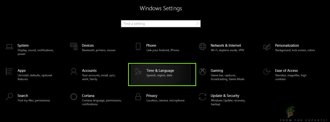 Time & Language - Windows Settings