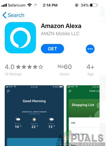 Downloading Amazon Alexa for iOS devices