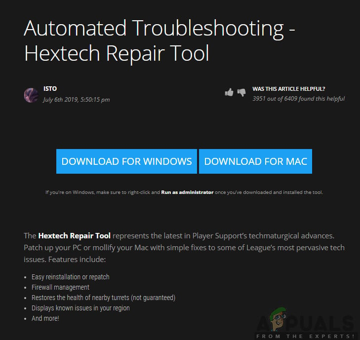 Running Hextech Repair Tool