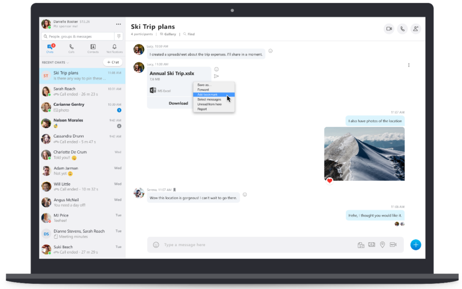 Skype Bookmark Messages