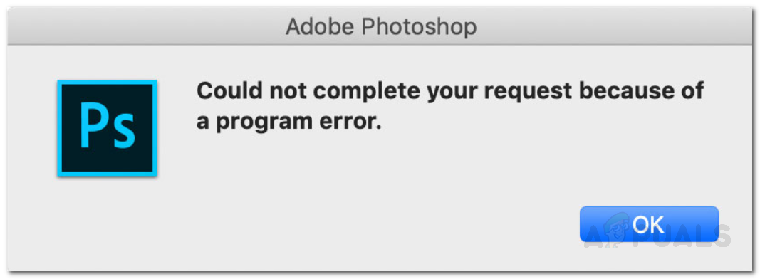 adobe photoshop program error