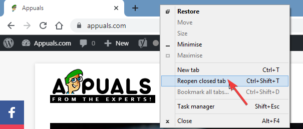 chrome Reopen Closed Tabs