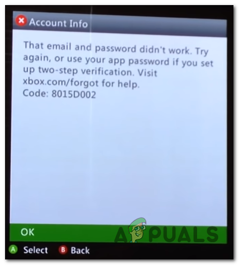 clon entrega a domicilio barrer Fix: Xbox Email and Password Error 8015d002