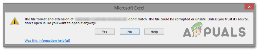 File Format and Extension of Dont Match error message