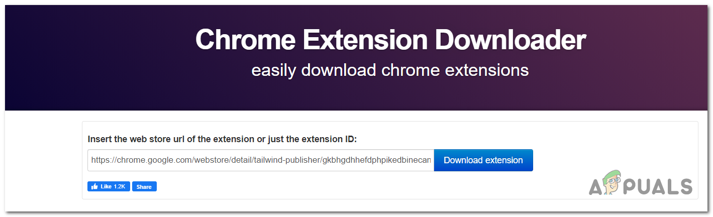 Extension id. .Ann site Extension.