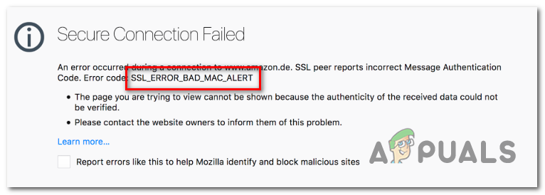 Код ошибки ssl error bad mac alert