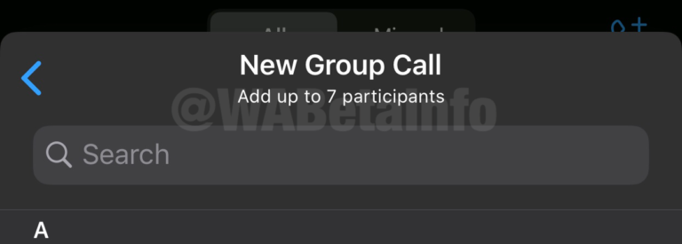 WhatsApp group calls limit
